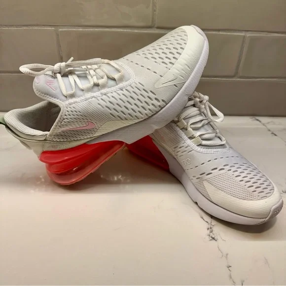 Nike Air Max 270 White Pink Coral Women’s 7.5 / 6Y Sneakers Running Shoes - Picture 1 of 16